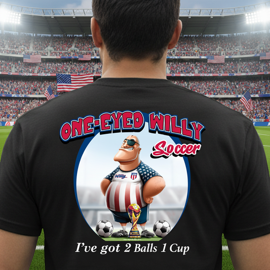 One-Eyed Willy Soccer - Stadium & American Flag Background